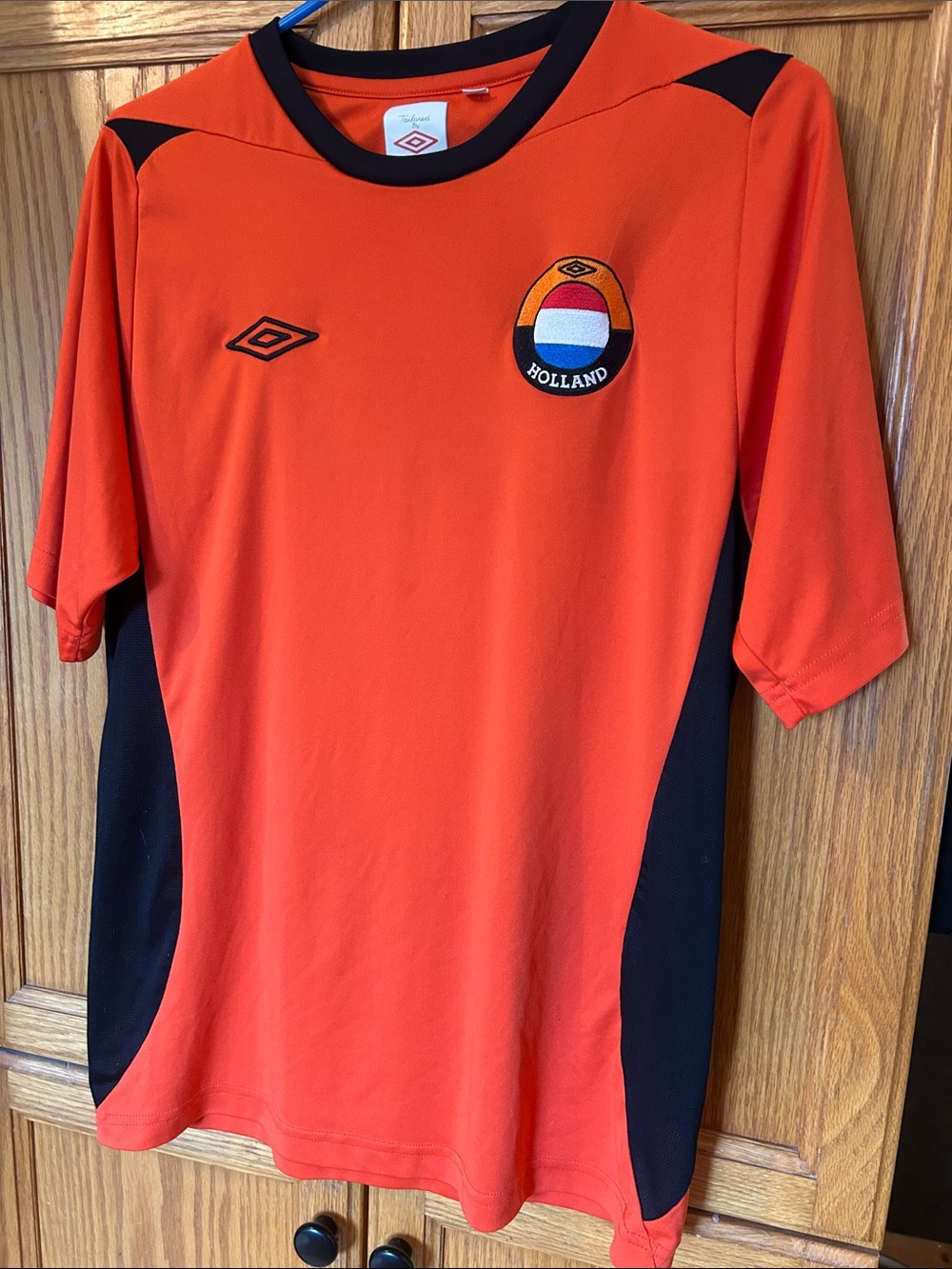 Umbro Orange and Black Men’s Soccer Jersey with Holland Crest